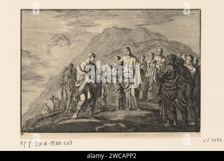 Diffusion des Apôtres, Jan Luyken, 1703 imprimer imprimeur : Haarlem Éditeur : Amsterdam paper graving Christ envoie des apôtres par paires (Matthieu 10:1-16, Marc 6:7-11, Luc 9:1-5) Banque D'Images