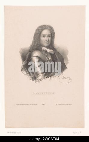 Portrait de Charles François Davy, Marquis van Amfreville, Antoine Maurin, 1835 estampe sous le numéro 18. Personnages historiques du papier de Paris Banque D'Images