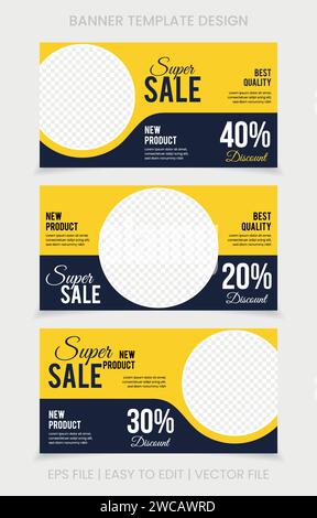 Bannière d'entreprise couvrir les médias sociaux mode vente discount promotion publicité marketing Illustration de Vecteur