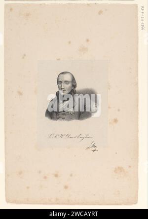 Portret van Louis Antoine Henri de Bourbon -Condé, Anonyme, veuve Delpech (Naudet), en or après 1818 - dans ou avant 1842 papier imprimé Paris. personnages historiques Banque D'Images