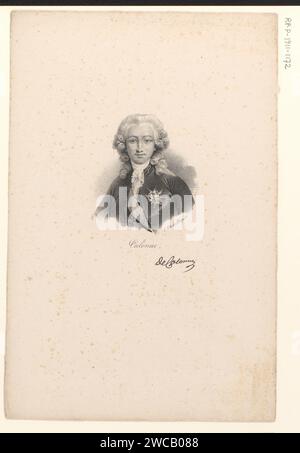 Portret van Charles -Alexandre de Calonne, Anonyme, veuve Delpech (Naudet), en or après 1818 - dans ou avant 1842 imprimer Paris papier personnages historiques Banque D'Images