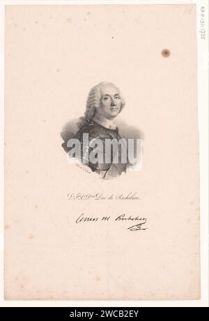 Portret van Louis-François-Armand de Vignerot du Plessis de Richelieu, Anonyme, veuve Delpech (Naudet), en or après 1818-in ou avant 1842 estampe Paris personnages historiques Banque D'Images