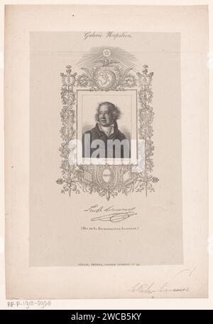 Portret van François XII Alexandre Frédéric de la Rochefoucauld-Liancourt, Alexandre Vincent Sixdeniers, d'après Jean-Charles-François LEloy, imprimeur 1803-1846 : Franceéditeur : papier de Paris. gravure / gravure sur acier personnes historiques Banque D'Images