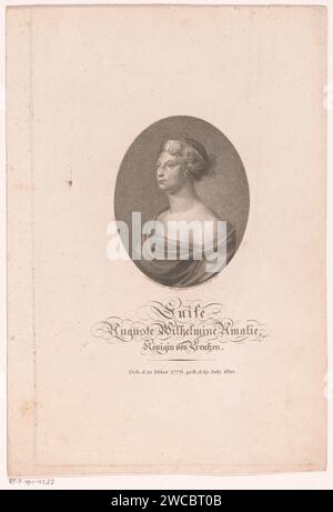 PortraT van Luise von Mecklenburg-Strelitz, Koningin van Pruisen, Friedrich Wilhelm Bollinger, d'après Karl Friedrich Wichmann, 1810 papier berlinois personnages historiques - BB - femme. diadem, tiare Banque D'Images