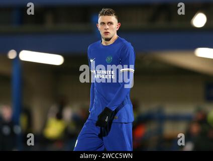 Jimi Taurianinen de Chelsea U21. - Chelsea U21 - Valencia U21, Premier League International Cup, phase de groupes, Groupe B, Kingsmeadow Stadium, Kingston upon Thames, Royaume-Uni - 9 janvier 2024. Banque D'Images