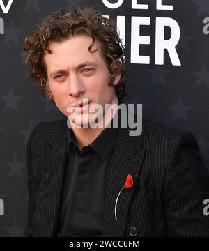 Santa Monica, Californie. 14 janvier 2024, Santa Monica, USA. 15 janvier 2024. Jeremy Allen White assiste à la 29e cérémonie annuelle des Critics Choice Awards au Barker Hangar le 14 janvier 2024 à Santa Monica, en Californie. Photo : C Flanigan/imageSPACE crédit : Imagespace/Alamy Live News Banque D'Images