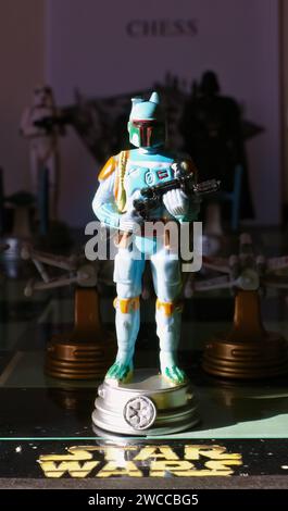 Photo de Boba Fett Bounty chasseur de chasseur de primes pièce d'échecs d'un jeu de plateau d'échecs 3D Vintage 1999 A la carte Star Wars Collector Banque D'Images