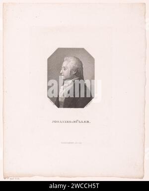 Portrait van Johannes Müller von Sylvelden, Friedrich Wilhelm Bollinger, After laire, 1818 - 1832 print imprimeur : Berlin Editeur : Zwickau paper Historical persons Banque D'Images