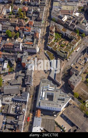 Vue aérienne, zone piétonne Neue Höfe et Bahnhofstraße, Robert-Brauner-Platz, Herne-Mitte, Herne, Ruhr, Rhénanie du Nord-Westphalie, Allemagne Banque D'Images