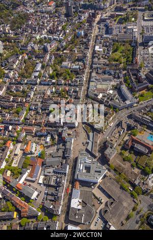 Vue aérienne, zone piétonne Neue Höfe et Bahnhofstraße, Robert-Brauner-Platz, Herne-Mitte, Herne, Ruhr, Rhénanie du Nord-Westphalie, Allemagne Banque D'Images