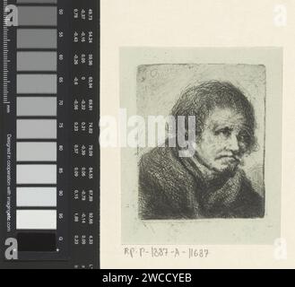 Homme adulte, Jan Chalon, 1748 - 1795 imprimer un homme adulte. Buste à droite Nord des pays-Bas (éventuellement) gravure sur papier / morphologie de la pointe sèche de l'expression humaine (+ mâle adulte (être humain)) Banque D'Images