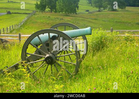 Canon de East Cemetery Hill, parc militaire national de Gettysburg, Pennsylvanie Banque D'Images