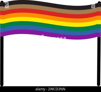 Icône de symbole de bannière de drapeau Rainbow Pride. Illustration vectorielle plate Illustration de Vecteur