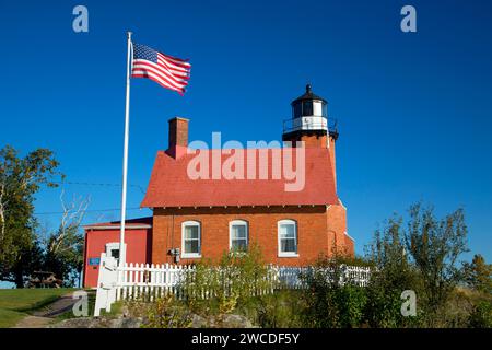 Eagle Harbor Lighthouse, Eagle Harbor Light Station, Site du patrimoine mondial de Keweenaw, Eagle Harbor, Michigan Banque D'Images