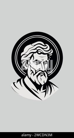 Illustration minimaliste : symbole de l'homme stoïque Illustration de Vecteur