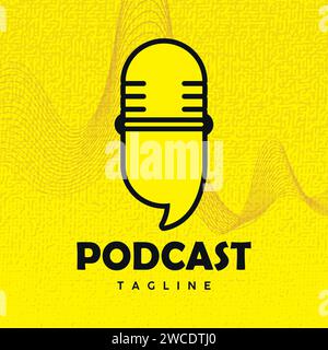 Vecteur de couverture de podcast coloré minimaliste Illustration de Vecteur