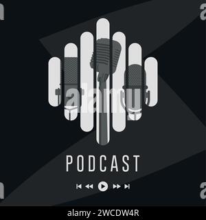 Vecteur de couverture de podcast coloré Illustration de Vecteur