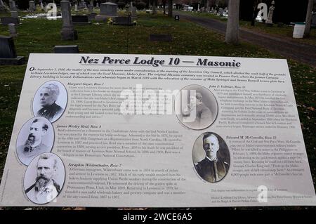 LEWISTON / IDAHO ÉTATS-UNIS 02. Janvier 2018  aucun chien autorisé dans le cimetière de Lewiston Valley, Idaho. Francis Joseph Dean /Deanpictures/ Banque D'Images