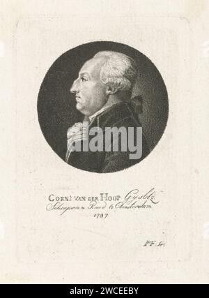 Portrait de Cornelis van der Hoop Gijsbertz., François Joseph Pfeiffer (I), gravure sur papier Amsterdam 1787 Banque D'Images