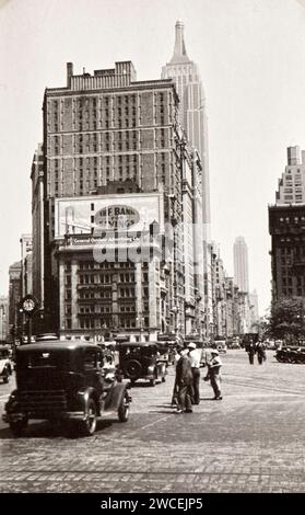 Photo tirée de l'album d'une famille juive italienne (Jarach) voyageant à New york et à l'exposition internationale de Chicago à l'été 1933. Voici la vue de la ville de New York Banque D'Images