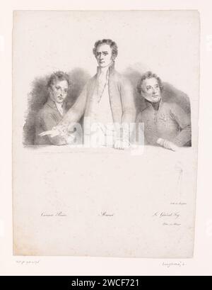 Portret van Casimir-Pierre Perier, Jacques-Antoine Manuel in Maximilien Sébastien Foy, Anonyme, Pierre Langlumé, 1823-1830 print Paris paper personnages historiques Banque D'Images