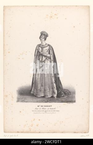 Portret van anne dusset als duchesse de mets in de Vaudeville la Dame des belles Cousines, Alexandre Marie Colin, 1823 tirage Paris portrait papier de l'acteur, actrice. costume de scène Banque D'Images