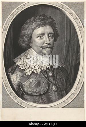 Portrait de Frederik Hendrik, Prince d'Orange, Willem Jacobsz Delff, d'après Michiel Jansz van Mierevelt, 1590 - 1638 gravure sur papier Banque D'Images