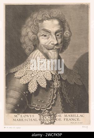 Portrait de Louis de Marillac, comte de Beaumont-le-Roger, Michel Lasne, 1600-1667 gravures sur papier gravant des personnages historiques Banque D'Images