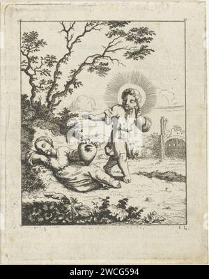 Christ trouve l'âme personnalisée endormie, Jan Luyken, 1678 - 1687 imprimer Amsterdam gravure sur papier / impression typographique endormie endormie ; inconscience. Christ et l'âme Banque D'Images