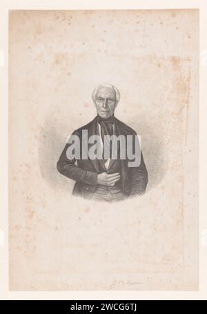 Portrait d'un homme inconnu, Jan Cornelis van Rossum, 1830 - 1904 impression d'un vieil homme avec des lunettes. Personne historique anonyme du papier d'Amsterdam représentée Banque D'Images