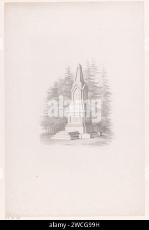 Graftombe of Abraham des Amorie van der Hoeven, Carel Christiaan Antony Last, 1855 - 1887 imprimeur : Netherlandsprinter : la tombe en papier de la Haye, tombeau Banque D'Images