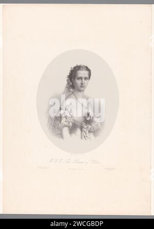 Portrait d'Alexandra van Denmark comme Princesse de Galles, Émilien Desmaisons, 1863 imprimeur : Parispublisher : Londonpublisher : Paris paper. personnages historiques Banque D'Images