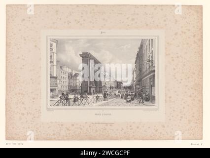 Vue de la porte Saint-Denis, Philippe Benoist, 1843 - 1844 tirage papier Paris. Arc de triomphe porte Saint-Denis Banque D'Images