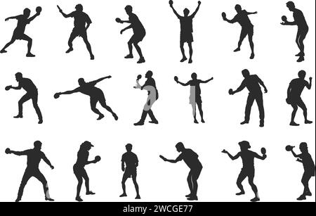 Silhouettes de joueur de tennis de table silhouettes de tennis de table, clipart de tennis de table, illustration vectorielle de joueur de tennis de table. Illustration de Vecteur