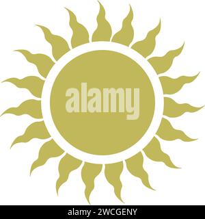 Symbole mystique ou divinité dans l'occultisme, soleil avec des rayons Illustration de Vecteur