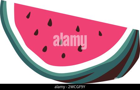 Tranche de pastèques fraîches avec des graines, vecteur Illustration de Vecteur