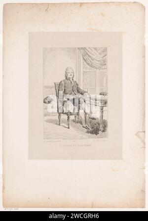 Portret van Charles-Maurice de Talleyrand, Pierre Michel Adam, d'après François Gérard, imprimeur 1829 : Franceafter peinture par : Franceprinter : papier de Paris. gravure de personnages historiques Banque D'Images