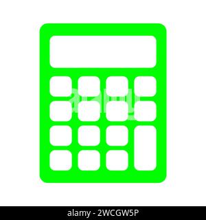 Icône verte de la calculatrice Illustration de Vecteur