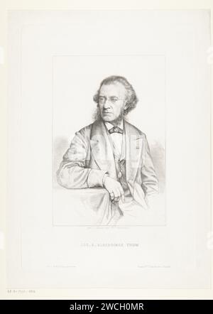 Portrait de Josephus Albertus Alberdingk Thijm, Petrus Johannes Arendzen, 1856 - 1889 print éditeur : Utrechtpublisher : Amsterdam paper graving / gravure Banque D'Images