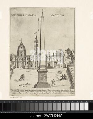 Obélisque voor de Santa Maria Maggiore, Giovanni Maggi, 1600 estampe de Colonna della Pace (Obélisque) Op Het Piazza di Santa Maria Maggiore voor de Santa Maria Maggiore te Rome. Italiaanse Tekst en waverarge. Imprimeur : Romeafter dessin par : Romepublisher : ItalyVaticaanstadItalyRome papier gravure obélisque, aiguille. église (extérieur) Santa Maria Maggiore. Rome. Piazza di Santa Maria Maggiore. Colonne paix Banque D'Images