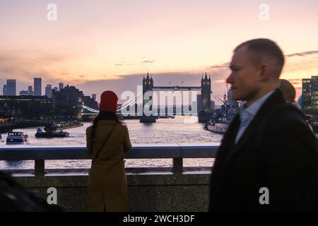 Londres, Royaume-Uni. 16 janvier 2024. UK Météo : matin froid à Londres. Crédit : Matthew Chattle/Alamy Live News Banque D'Images