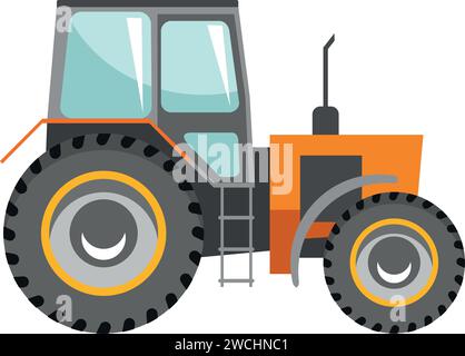 Icône de véhicule tracteur agricole de style plat. Illustration de Vecteur