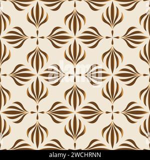 Motif floral sans couture. Texture géométrique élégante rétro avec carreaux Art Nouveau dorés. Vecteur géométrique décoratif feuilles texture sur blanc antique Illustration de Vecteur