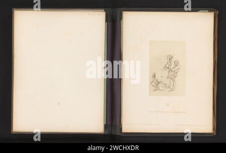 Production photographique d'un croquis de deux tourneurs d'orgue par Albert Hendschel, Theodor Huth, d'après Albert Hendschel, c. 1865 - dans ou avant 1870 photographie cette photo fait partie d'une couverture avec 50 photos sur 48 feuilles, une liste d'images et une page de titre. Frankfurt am main papier albumen print orgue - CC - out of doors (+ artiste au travail) Banque D'Images