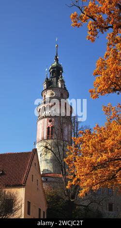 Tour du château de Cesky Krumlov. République tchèque Banque D'Images