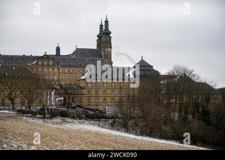 Bad Staffelstein, Allemagne. 16 janvier 2024. Vue du monastère de Banz au début de la retraite d'hiver du groupe parlementaire CSU. Crédit : Daniel Vogl/dpa/Alamy Live News Banque D'Images