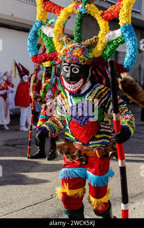 Masque traditionnel du carnaval de Viana do Bolo est le Boteiro. Ourense, Galice. Espagne Banque D'Images