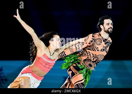 Jennifer JANSE VAN RENSBURG et Benjamin STEFFAN (GER), lors de l’Exhibition Gala, aux Championnats d’Europe de patinage artistique ISU 2024, à l’algiris Arena, le 14 janvier 2024 à Kaunas, Lituanie. Crédit : Raniero Corbelletti/AFLO/Alamy Live News Banque D'Images