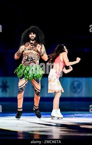 Jennifer JANSE VAN RENSBURG et Benjamin STEFFAN (GER), lors de l’Exhibition Gala, aux Championnats d’Europe de patinage artistique ISU 2024, à l’algiris Arena, le 14 janvier 2024 à Kaunas, Lituanie. Crédit : Raniero Corbelletti/AFLO/Alamy Live News Banque D'Images