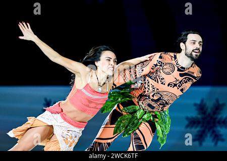 Jennifer JANSE VAN RENSBURG et Benjamin STEFFAN (GER), lors de l’Exhibition Gala, aux Championnats d’Europe de patinage artistique ISU 2024, à l’algiris Arena, le 14 janvier 2024 à Kaunas, Lituanie. Crédit : Raniero Corbelletti/AFLO/Alamy Live News Banque D'Images